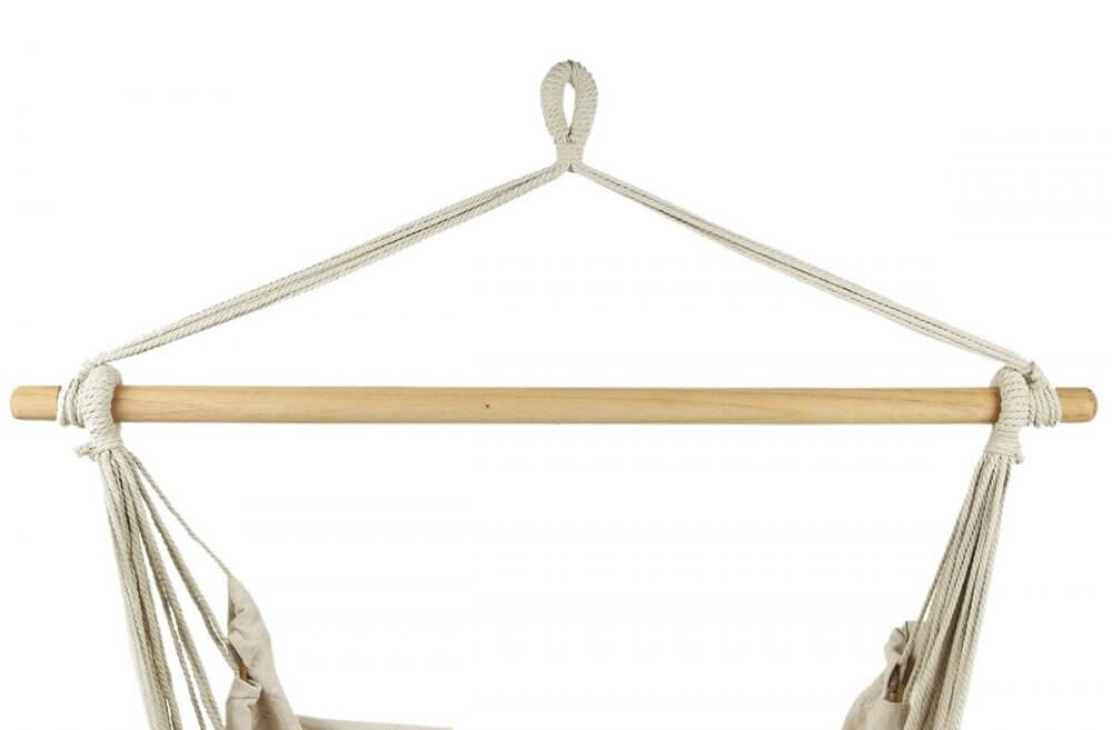 Macrame hammock swing - hanging chair for home, garden or vacation | Beige, 120 kg load capacity