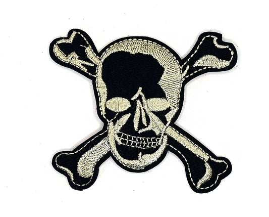 "Skull and Bones" patch – classic pirate style, 8.8x6.8 cm, thermal adhesive