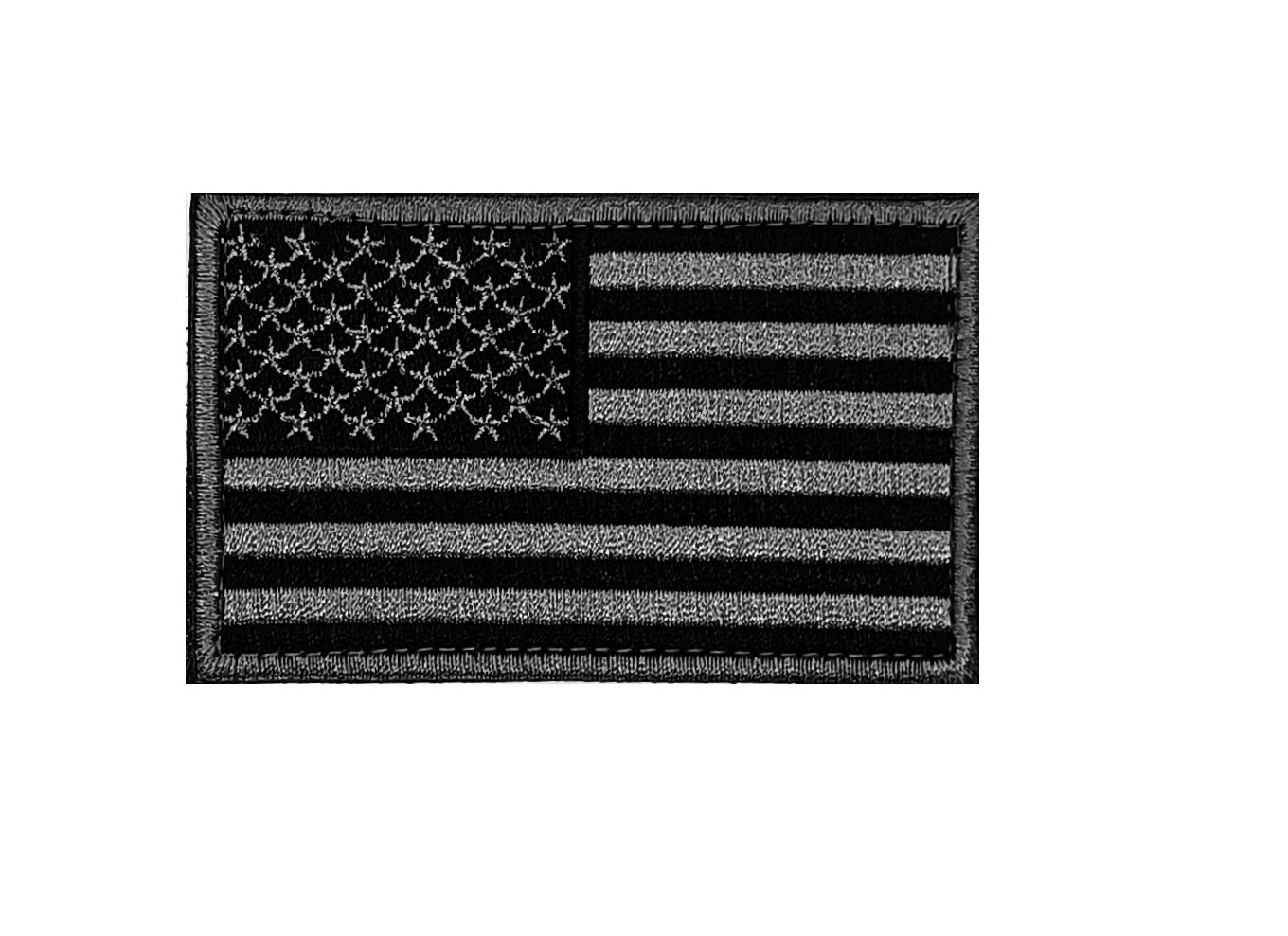 Нашивка USA Flag - Черно и Сиво (8x5 см) с Велкро гръб