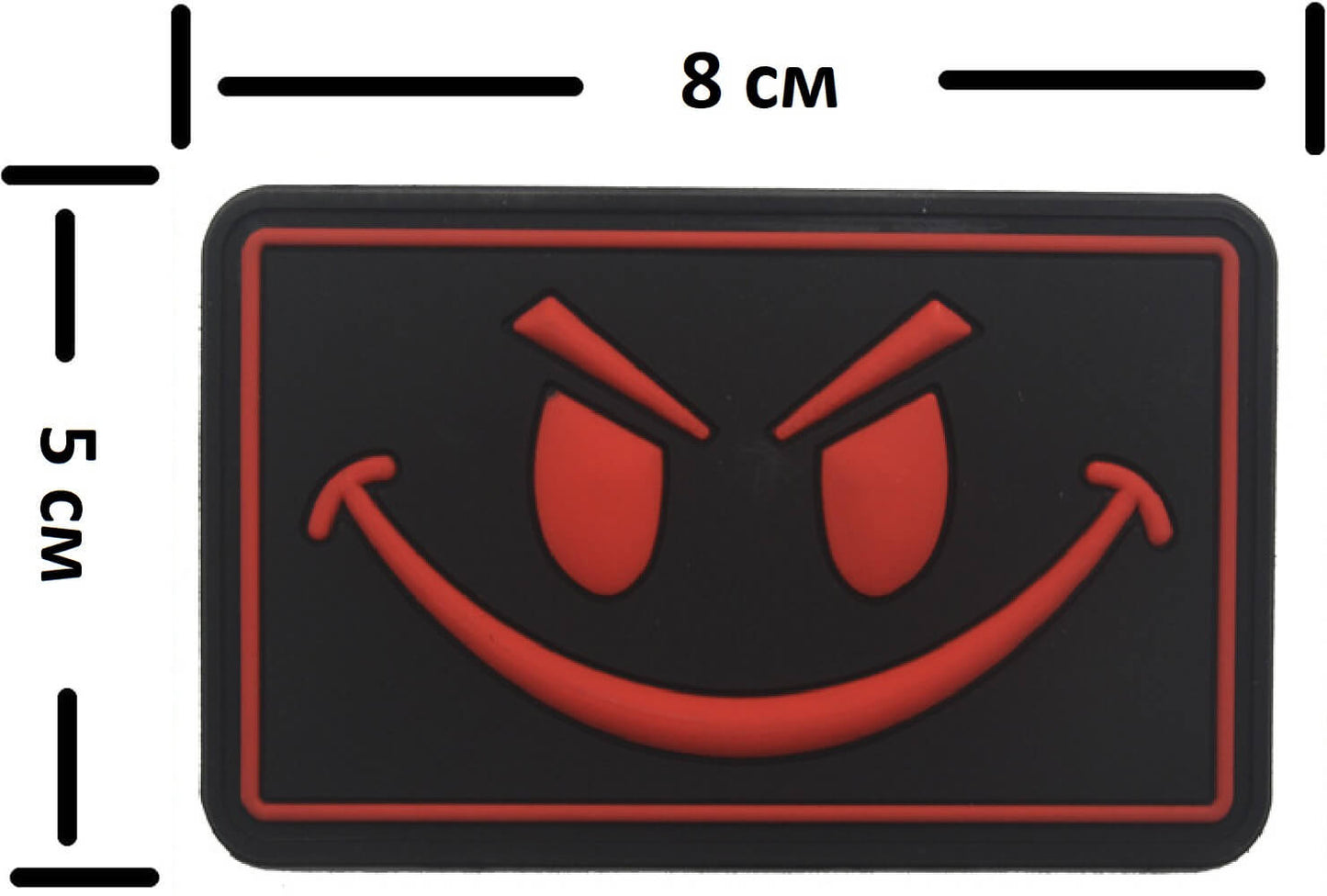 Emblemă Emoji Malefică - PVC (8x5 cm) cu velcro pe spate