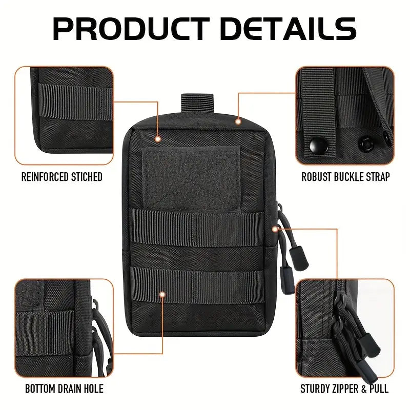 3 тактически чанти от 1000D Oxford + 5 D-образни катарами, MOLLE, EDC аксесоари и оцеляване + подарък нашивка