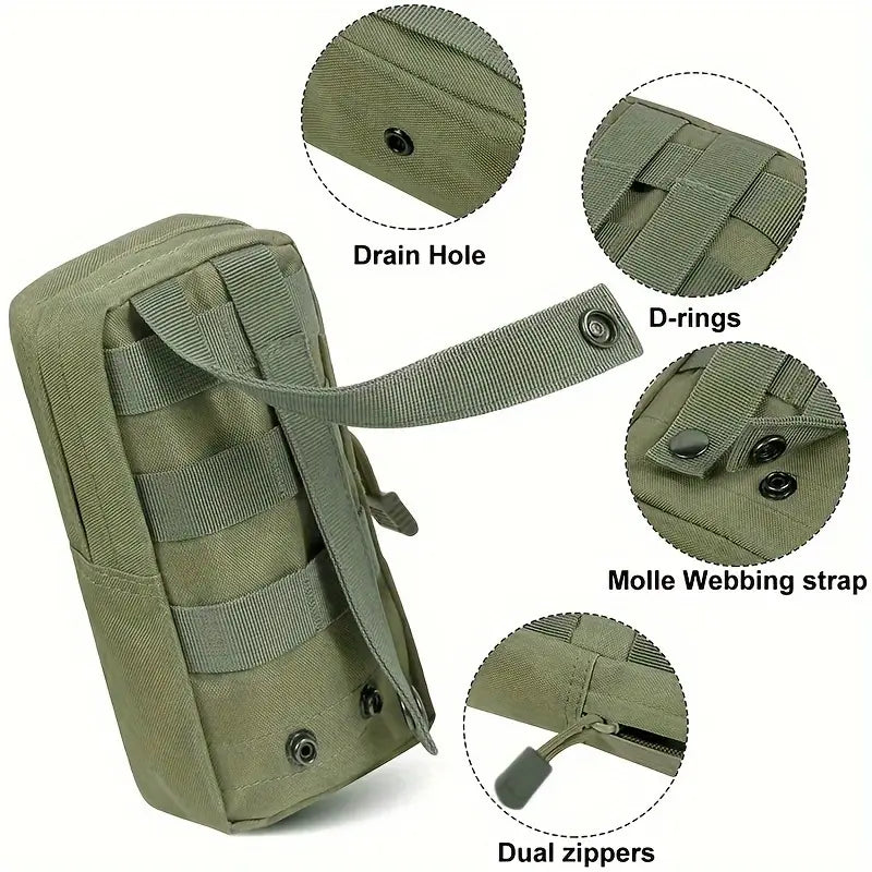 3 тактически чанти от 1000D Oxford + 5 D-образни катарами, MOLLE, EDC аксесоари и оцеляване + подарък нашивка
