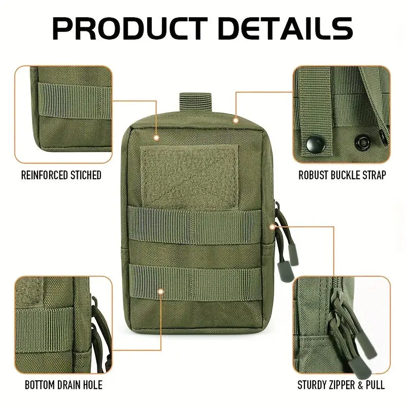 3 тактически чанти от 1000D Oxford + 5 D-образни катарами, MOLLE, EDC аксесоари и оцеляване + подарък нашивка
